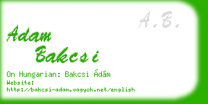 adam bakcsi business card